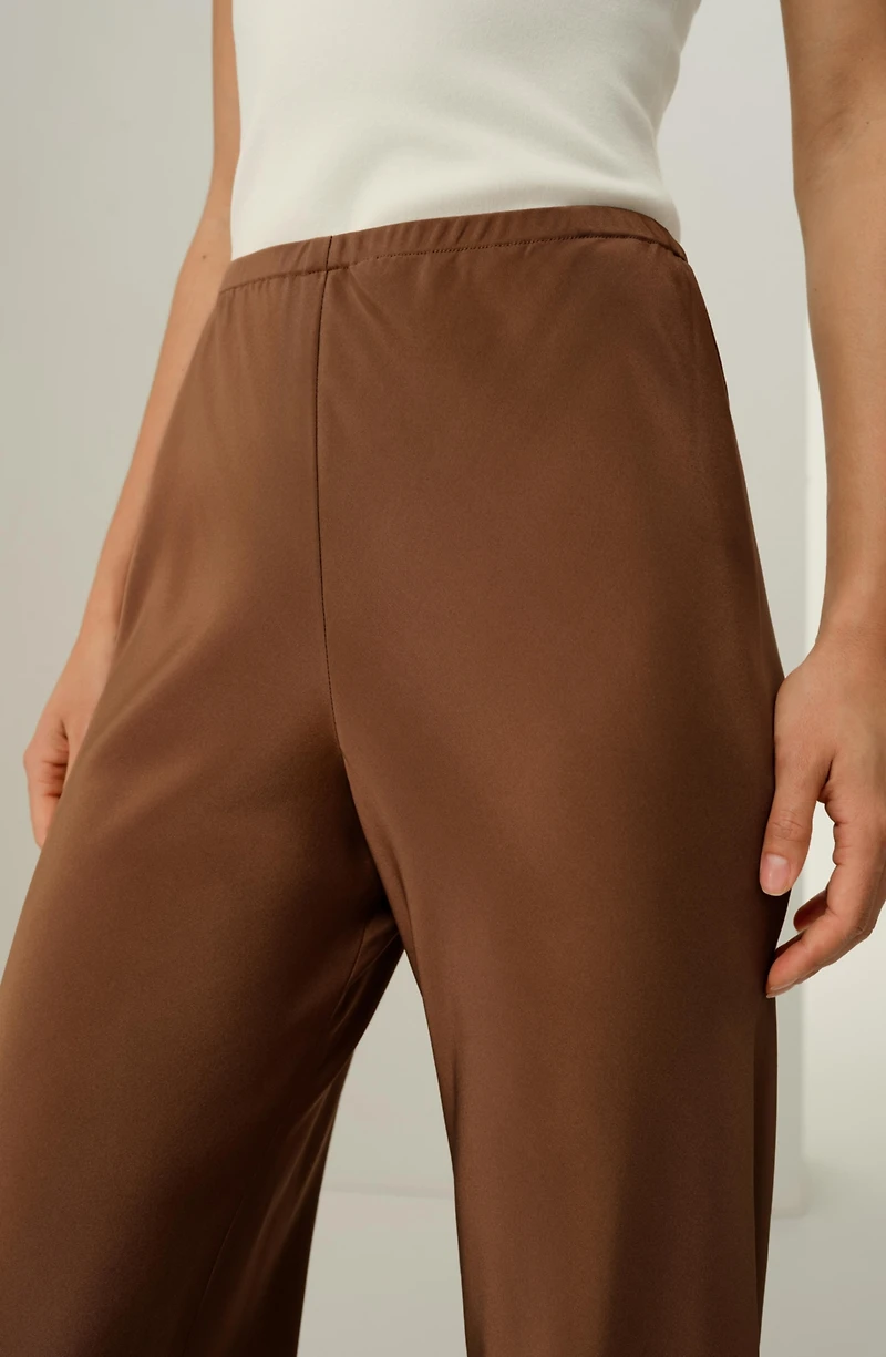 Lilysilk Women's Bias Cut Straight Leg Silk Pants