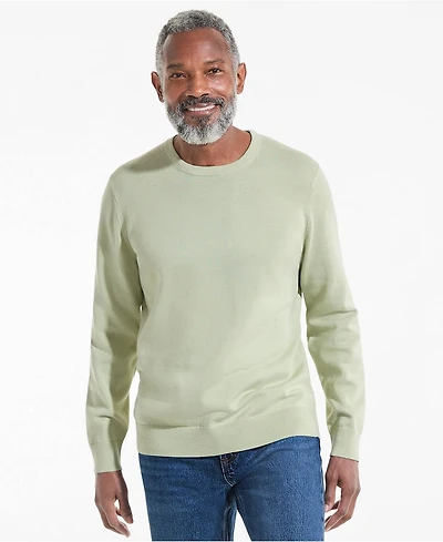 Lands' End Men's Fine Gauge Cotton Crew Neck Sweater