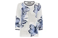 Olsen Women's Floral Ajour Knit Sweater