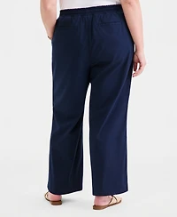 Style & Co Plus Wide-Leg Twill Tape Pants, Macy's Exclusive