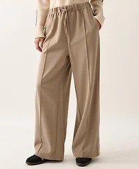 Modenaire Women's High-Rise Wide-Leg Drawstring Pants