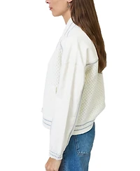 Central Park West Women's Ophelia X Crochet Sweater Bomber
