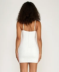 B Darlin Juniors' Spaghetti Strap Sweetheart Neck Short Dress