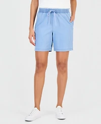 Style & Co Women's High Rise Pull-On Chambray Shorts, Macy's Exclusive
