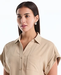 Rafaella Petite Roll Short-Sleeve Shirt