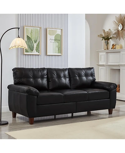 Streamdale Furniture 79" Three Seater Modern Faux Leather Sofa with Storage