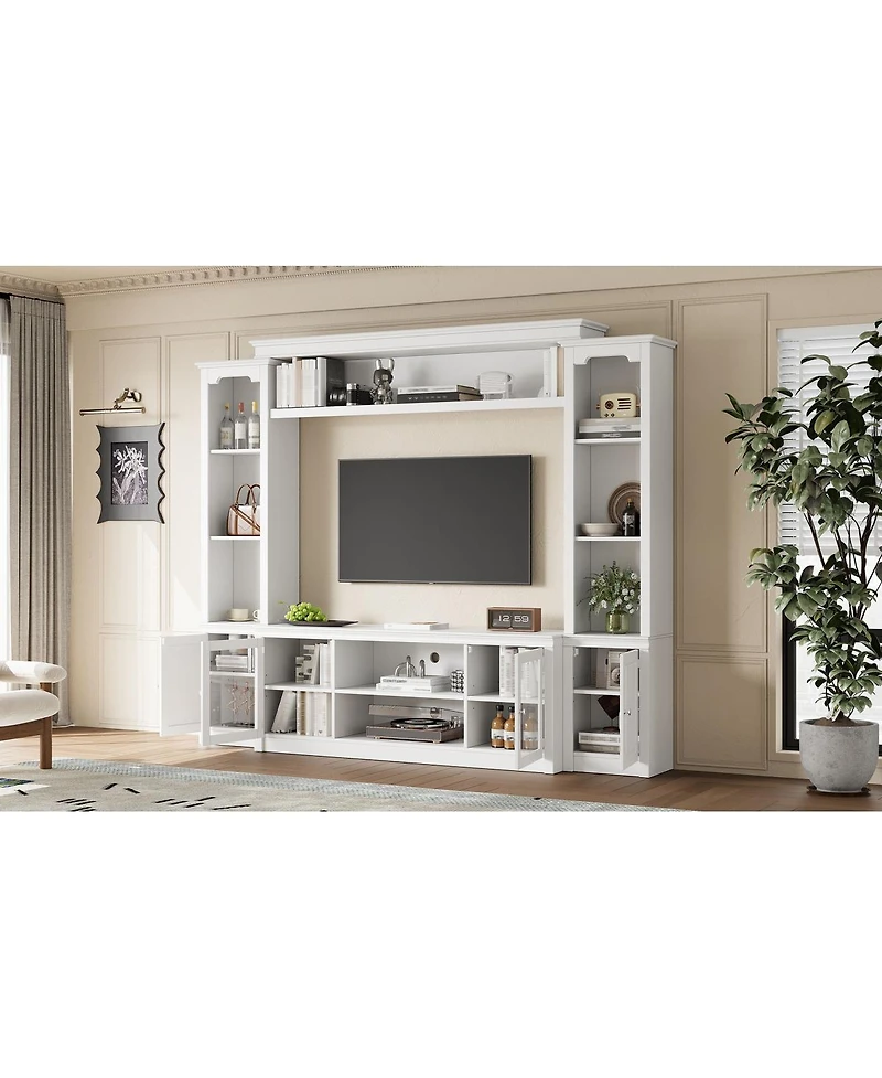 Streamdale Furniture Modern Tv Stand with Bookcase for TVs up to 65-inch