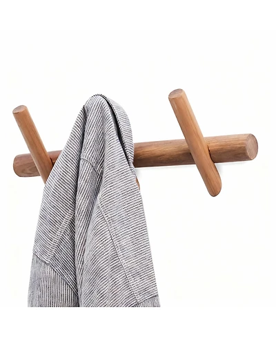 Yigii Beech Wood Wall Hooks for Coats, Hats, Scarves - Durable, Easy Install