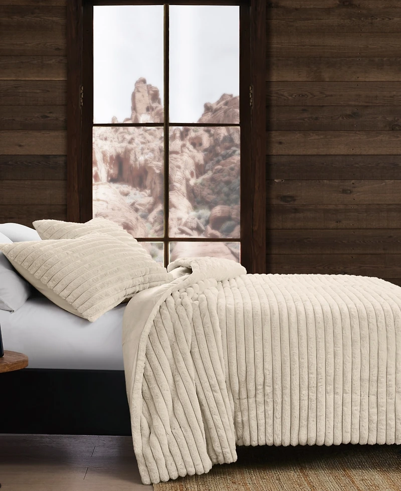 Frye Channel Faux Fur 3-Pc. Comforter Set