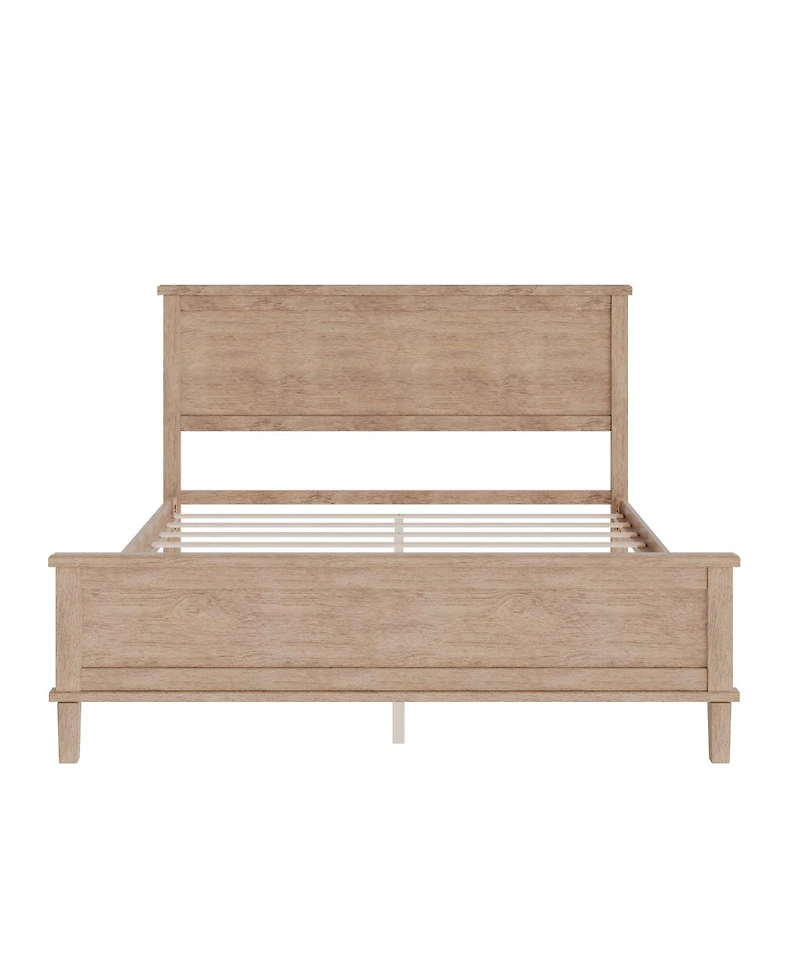 Streamdale Furniture Mid-Century Wood Platform Bed with Headboard - Full Size, Seadrift