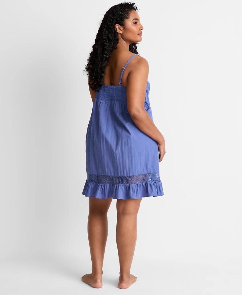 State of Day Women's Lace-Trim V-Neck Cotton Chemise Nightgown, Macy's Exclusive