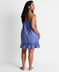 State of Day Women's Lace-Trim V-Neck Cotton Chemise Nightgown, Macy's Exclusive