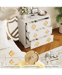 gaomon Dresser for Bedroom, Chest of Dressers Tall Dresser for Closet with 3 Decorative Drawer Front Boho Night Stand