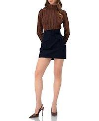 Ivonne Women's High Neck Long Sleeve Top