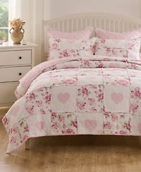 Greenland Home Fashions Veronicas Hearts Shabby Chic 3 Pc. Quilt Sets