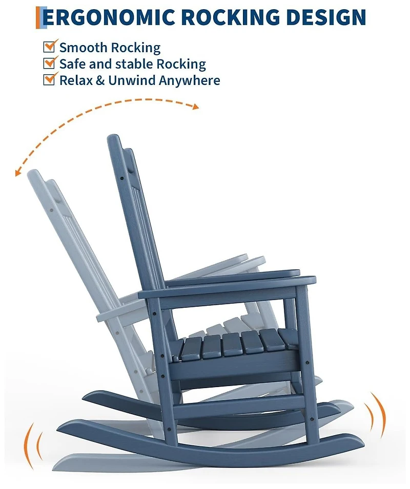 gaomon Poly Lumber Rocking Chair Outdoor Set of 4