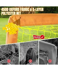 Joyaire Pro-Grade Kids Backyard Soccer Goal, Tear-Resistant 5-Layer Polyester Net & 10mm Poles, 7x5ft Portable Pop Up Training Set with 4 Ball