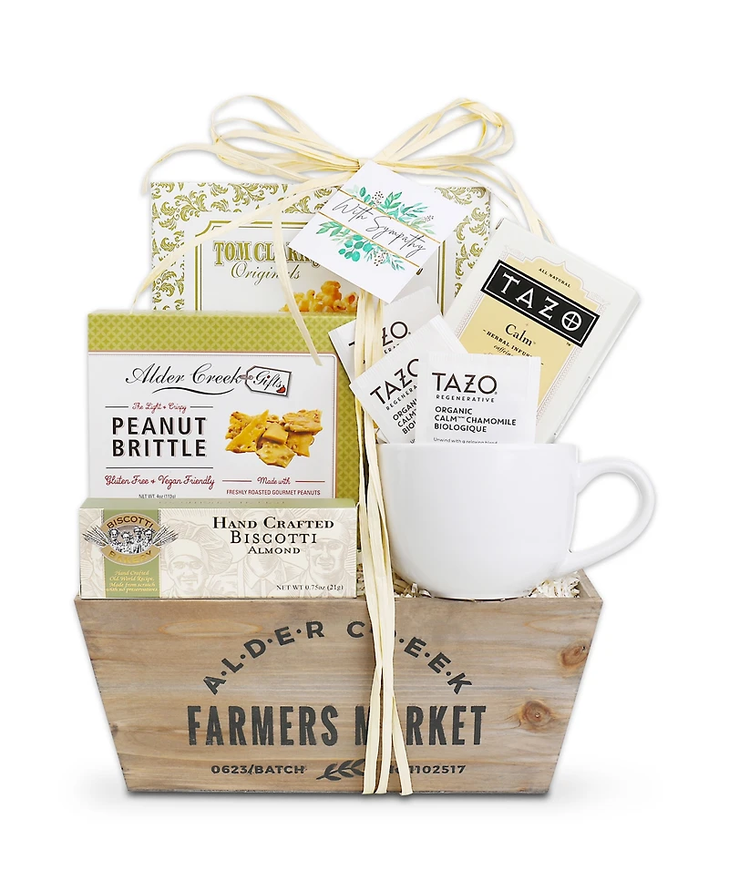 Alder Creek Gift Baskets with Sympathy Serenity Tea Crate, 6 Pieces