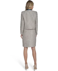 Calvin Klein Petite Collarless Open Front Jacket