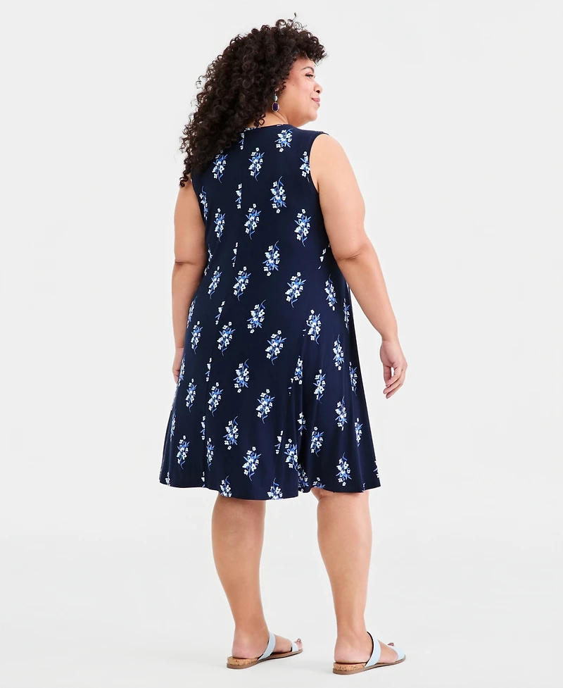 Style & Co Plus Printed Flip-Flop Dress, Macy's Exclusive
