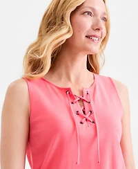 Style & Co Women's Lace-Up Tank Top, Macy's Exclusive