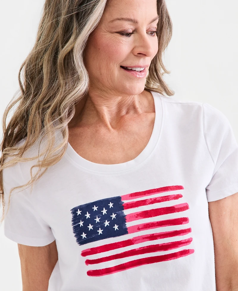Style & Co Women's Americana Graphic Short-Sleeve Crewneck T-Shirt, Macy's Exclusive