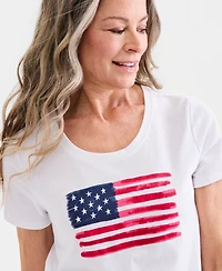 Style & Co Women's Americana Graphic Short-Sleeve Crewneck T-Shirt, Macy's Exclusive