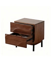 Yigii Nightstand, 2 Drawers, Modern Design, Low Profile