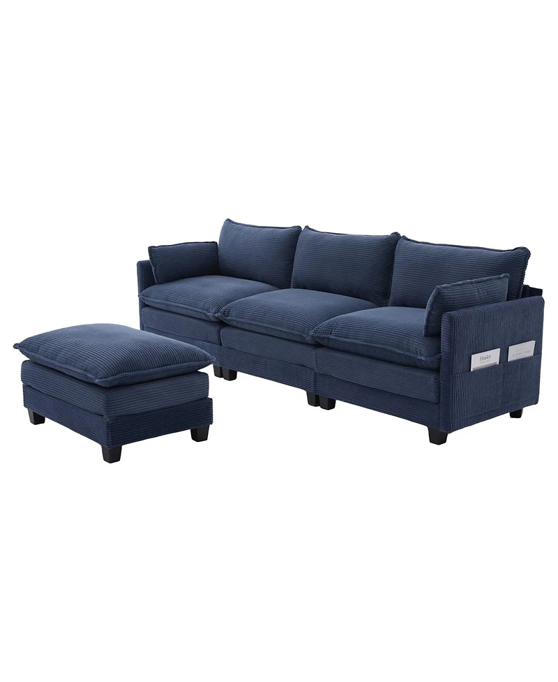 Streamdale Furniture 102" Oversized Modular Sectional Sofa with Movable Ottoman