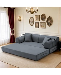 Streamdale Furniture Corduroy Convertible Sleeper Sofa Bed with Pillow