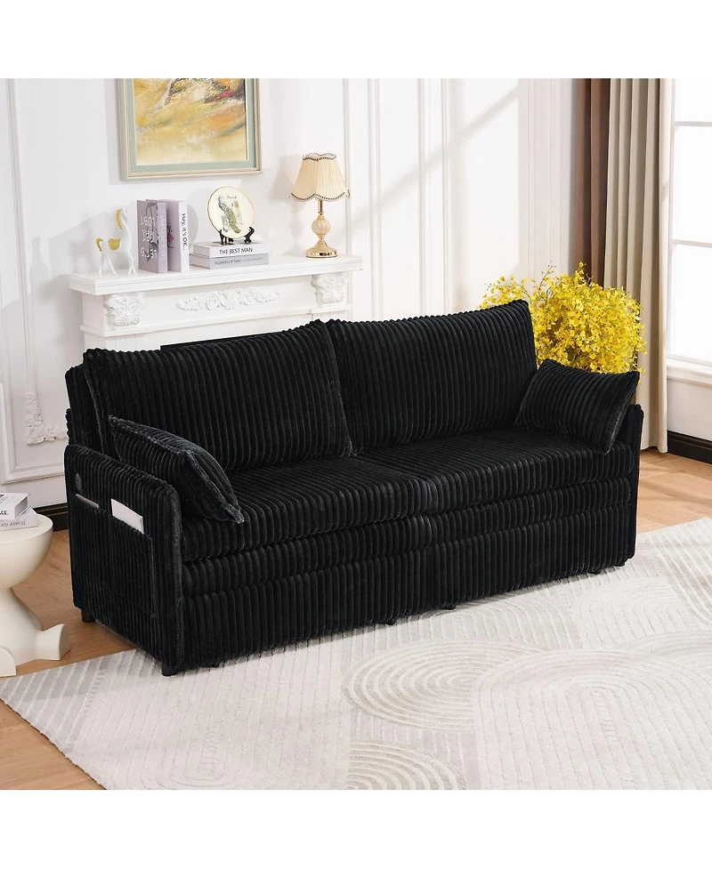 Streamdale Furniture 73" Convertible Sofa Bed with Usb Ports