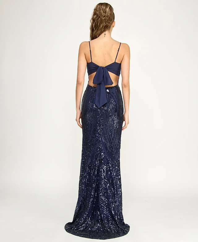 B Darlin Juniors' Sequined Open-Back Bodycon Dress | MainPlace Mall B Darlin Juniors' Sequined Open-Back Bodycon Dress | MainPlace Mall