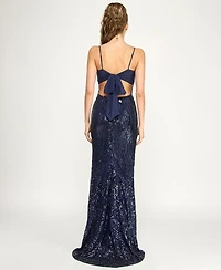 B Darlin Juniors' Sequin Scoop Neck Gown