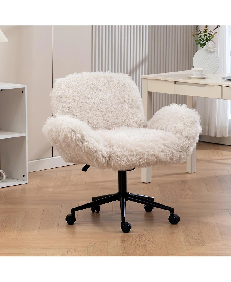 Streamdale Furniture Criss Cross Ergonomic Swivel Desk Chair with Adjustable Armrests & Wheels