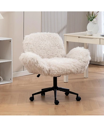 Streamdale Furniture Criss Cross Ergonomic Swivel Desk Chair with Adjustable Armrests & Wheels