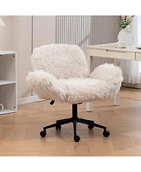 Streamdale Furniture Criss Cross Ergonomic Swivel Desk Chair with Adjustable Armrests & Wheels