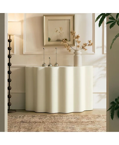Streamdale Furniture Fiberglass Entryway Table for Living Room, Narrow Console Table, Modern Wavy Design