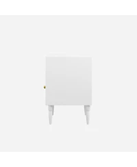 Streamdale Furniture Modern White Nightstand with Drawer & Open Shelf, Bedside Table