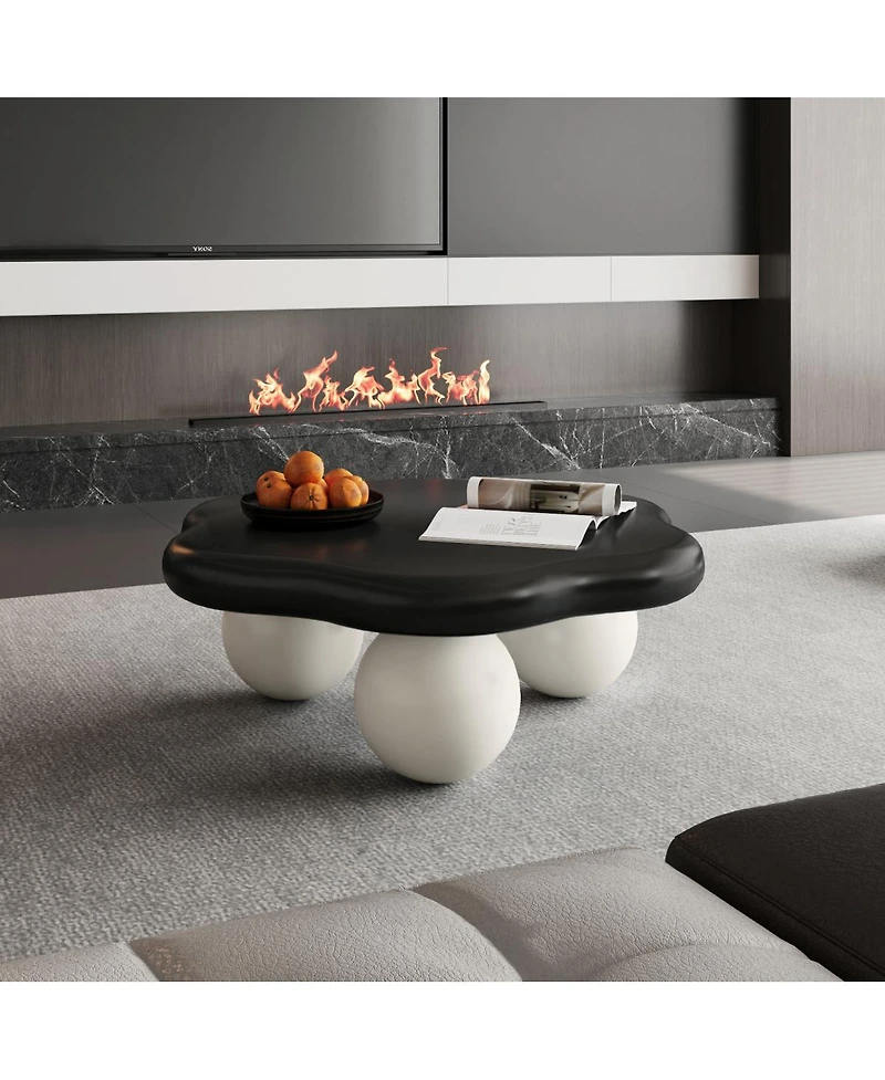 Streamdale Furniture 35" Cloud Shaped Coffee Table, Petal-Shaped Minimalist Table