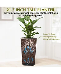 Streamdale Furniture 2 Pack 21.7" Tall Square Planters for Indoor/Outdoor Plants