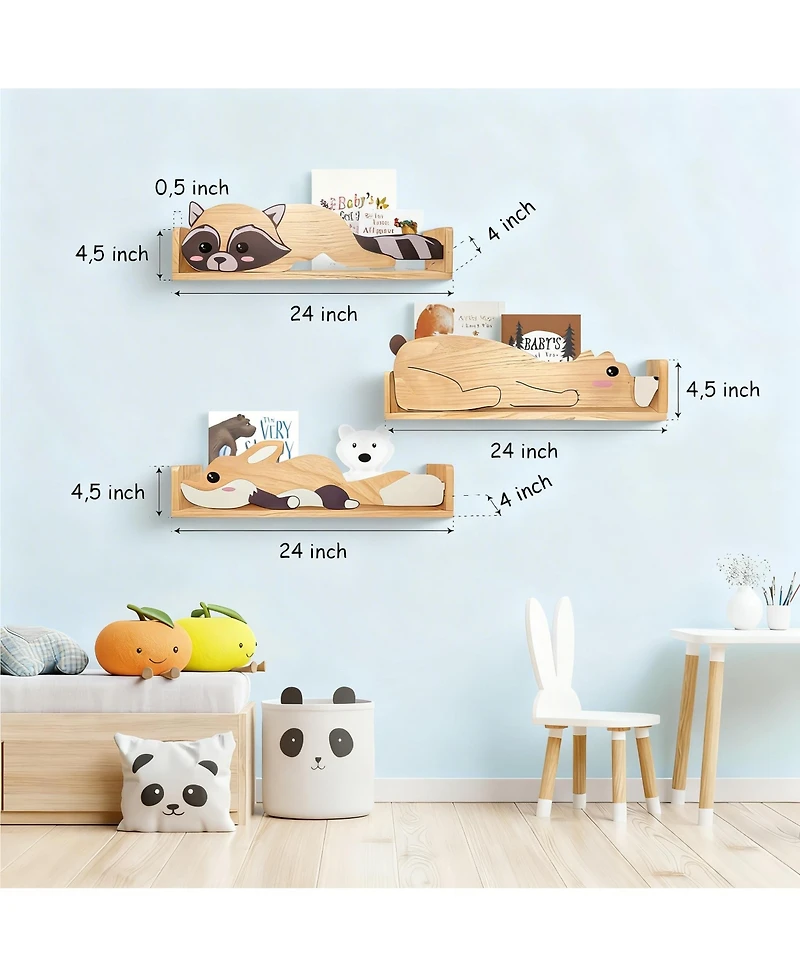 Yigii Bookshelf: Cute Animal Design for Kids Rooms
