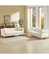 Streamdale Furniture Velvet Fabric Customizable Armrest Sofa