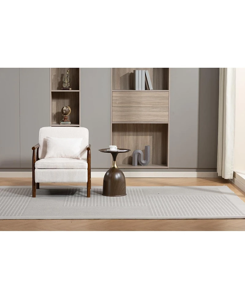 Streamdale Furniture Storage Chair, Wood Frame Mid Century Modern Accent Chair