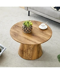 Streamdale Furniture Natural Wood Grain Mdf Round Coffee Table