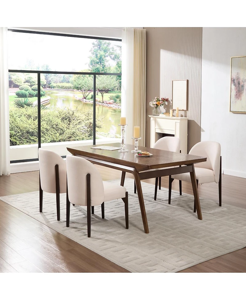 Streamdale Furniture Wooden Dining Chairs Set of 2, Modern Upholstered Kitchen Chairs