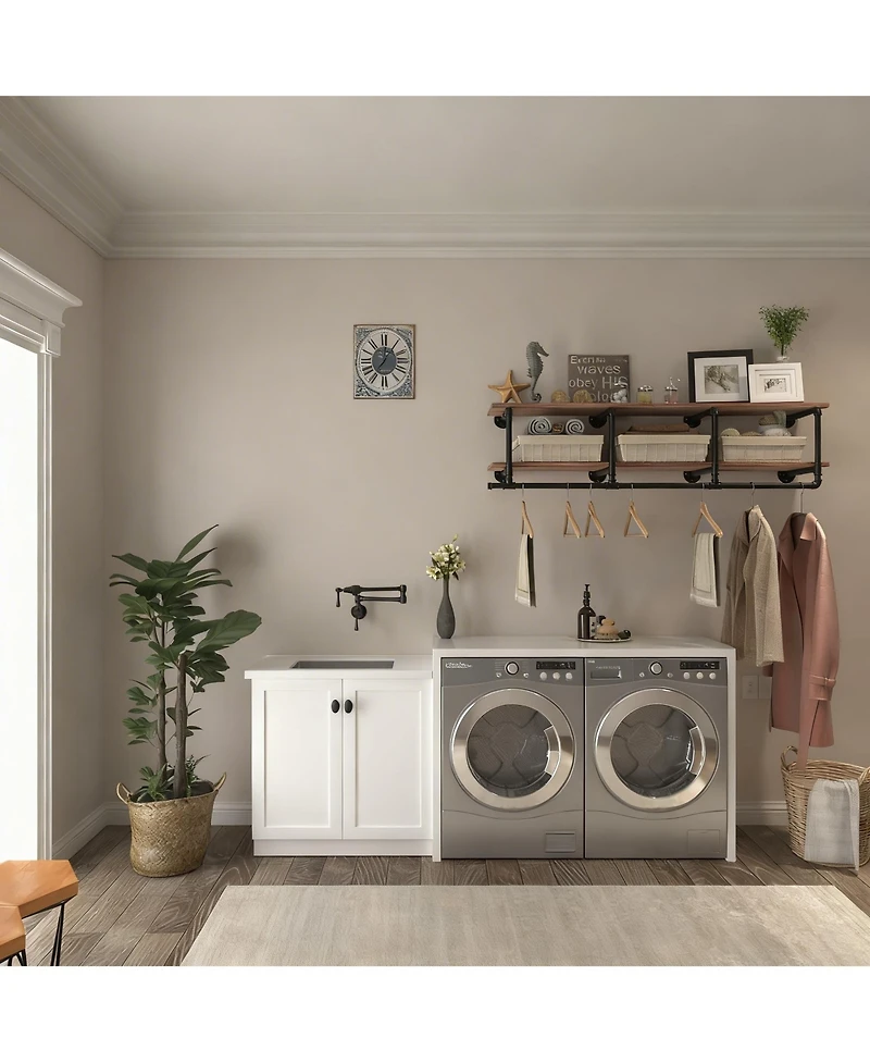 Yigii Wall Mount Clothes Rack for Bedroom, Laundry, Living Room