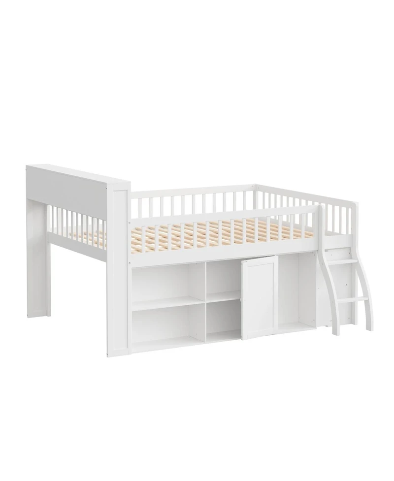 Streamdale Furniture Loft Bed with Storage, Headboard with Led Light.