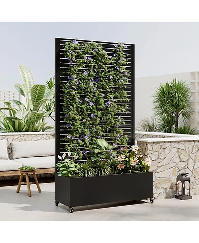 Streamdale Furniture Metal Planter Box with Trellis