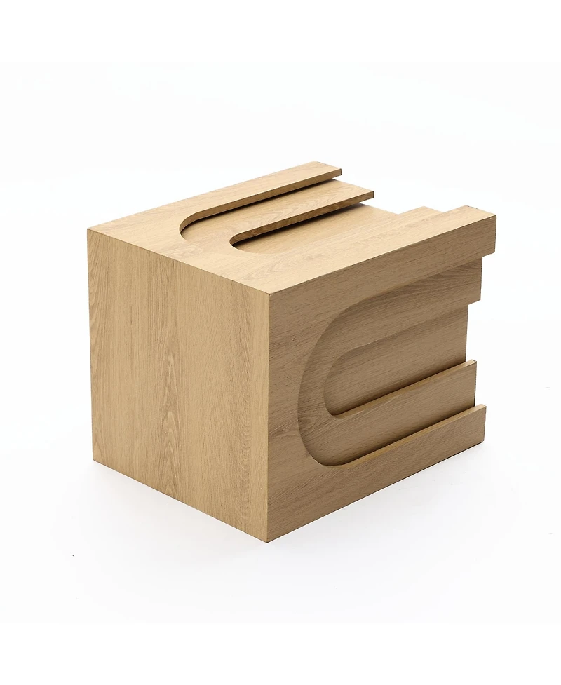 LuxenHome Set of Three Oak Finish Nesting Side Tables, Durable Manufactured Wood for Living Room