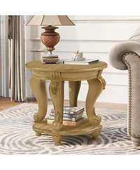 Streamdale Furniture 22" Two Tone Round End Table with Shelf